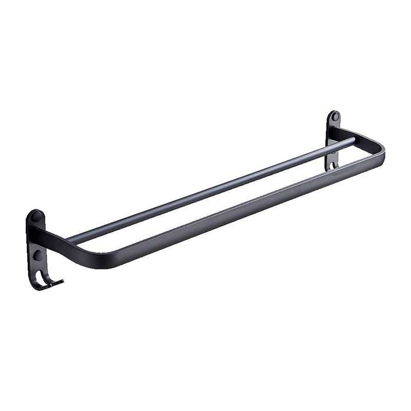 Modern style space aluminum double rod punch-free bathroom towel rack Modern style space aluminum double rod punch-free bathroom towel rack